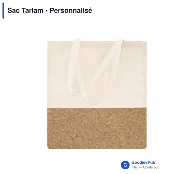 Sac shopping personnalisable en coton avec logo - Sac Tarlam - Image 1