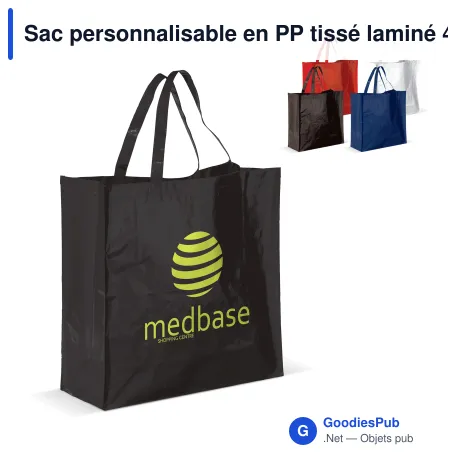Sac personnalisable en PP tissé laminé 45 x 18 x 45 cm avec logo - Laminé