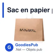 Sac en papier personnalisable Tobin avec logo - 100 g/m2 - Miniature 1