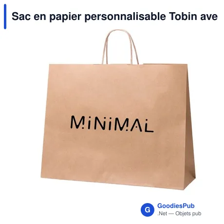 Sac en papier personnalisable Tobin avec logo - 100 g/m2
