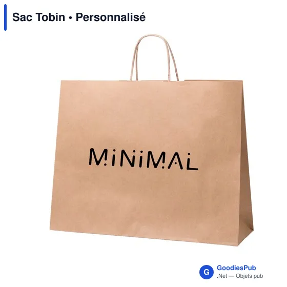 Sac en papier personnalisable Tobin avec logo - 100 g/m2 - Image 1