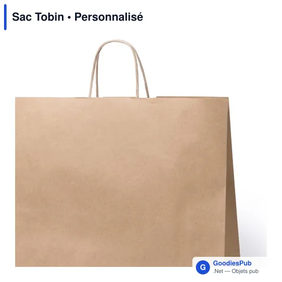 Sac en papier personnalisable Tobin avec logo - 100 g/m2 - Image 2