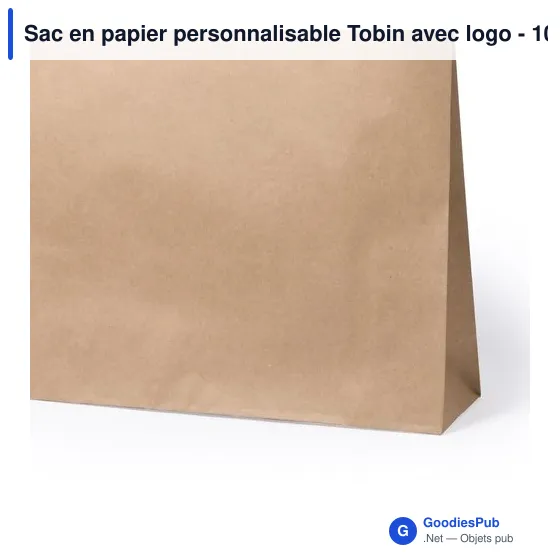 Sac en papier personnalisable Tobin avec logo - 100 g/m2 - Image 4