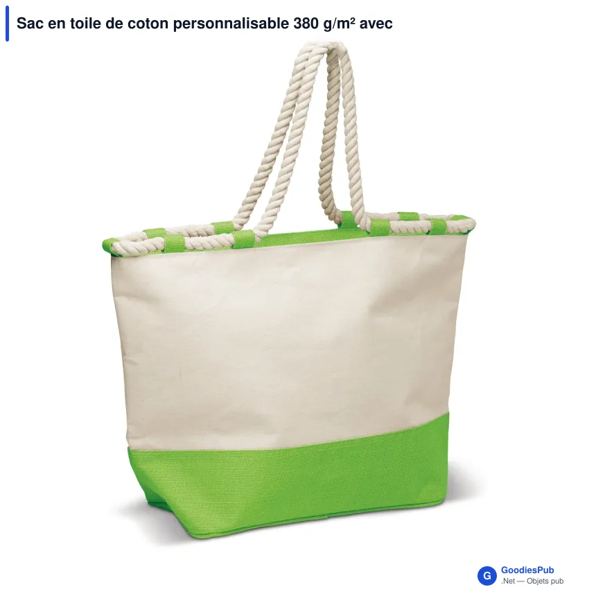 Sac en toile de coton personnalisable 380 g/m² avec logo - Coloris - Image 2