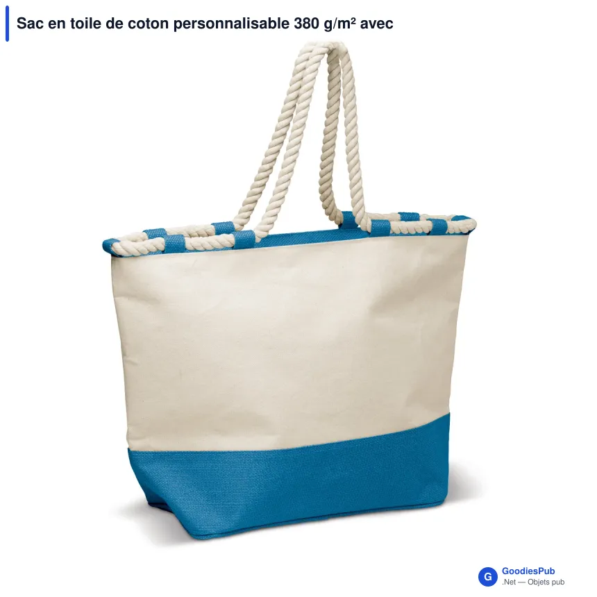 Sac en toile de coton personnalisable 380 g/m² avec logo - Coloris - Image 4