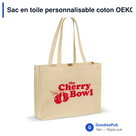 Sac en toile personnalisable coton OEKO-TEX® 280 g/m² 45x10x33 cm avec logo - Écru