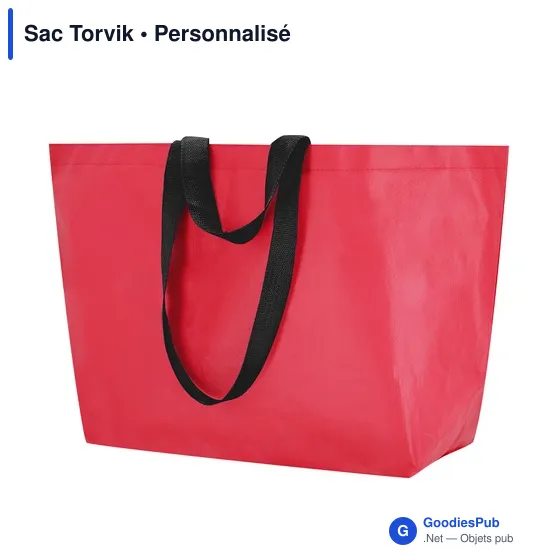 Sac shopping personnalisable Torvik avec logo - Rouge - Image 4