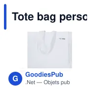 Tote bag personnalisé pour logo entreprise - Sac shopping éco-responsable - Miniature 1