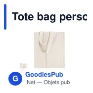 Tote bag personnalisable avec logo pour entreprises - Miniature 1