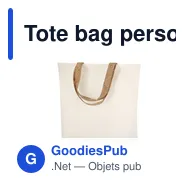 Tote bag personnalisable avec logo pour entreprises - Miniature 1