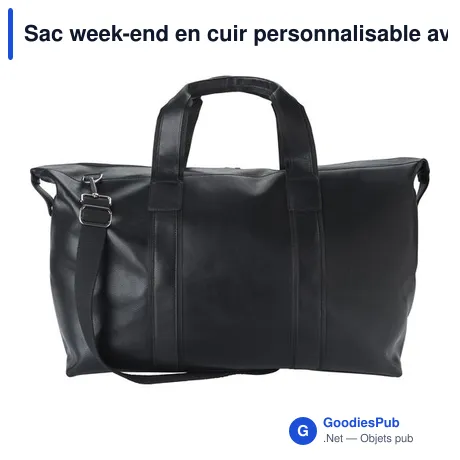 Sac week-end en cuir personnalisable avec logo - Noah