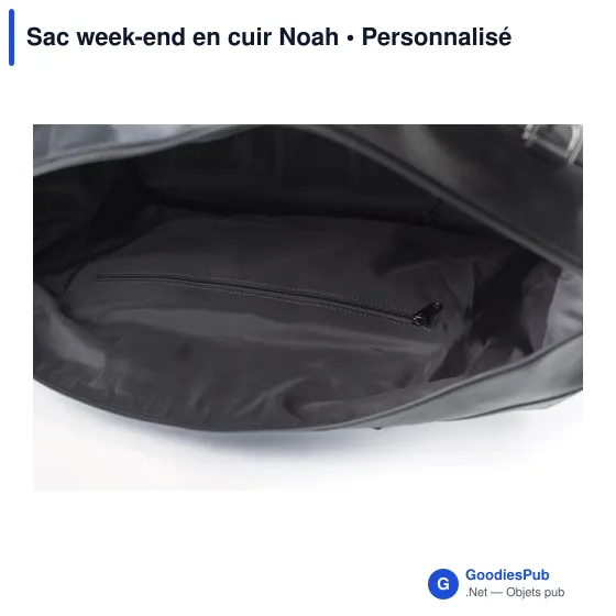 Sac week-end en cuir personnalisable avec logo - Noah - Image 3