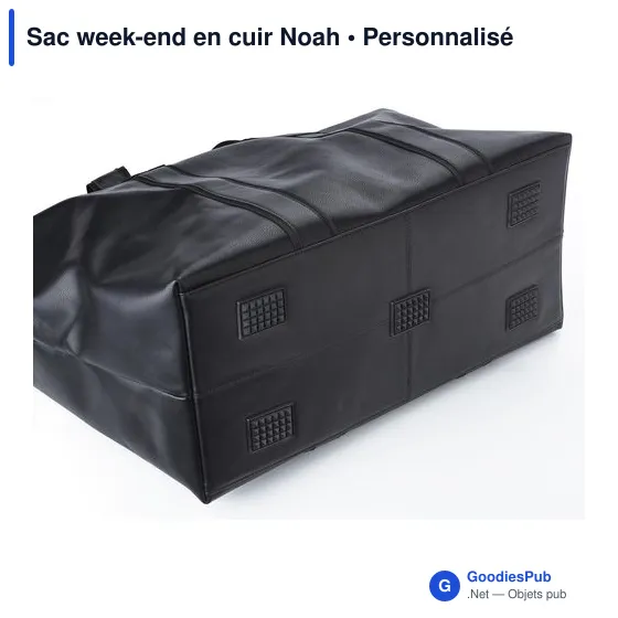 Sac week-end en cuir personnalisable avec logo - Noah - Image 4