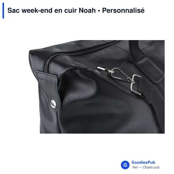 Sac week-end en cuir personnalisable avec logo - Noah - Image 5