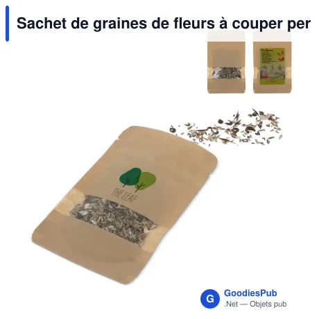 Sachet de graines de fleurs à couper personnalisable avec logo - 4 g