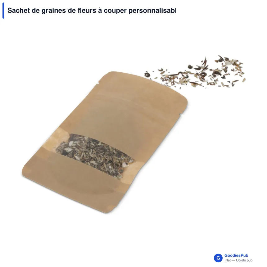 Sachet de graines de fleurs à couper personnalisable avec logo - 4 g - Image 2