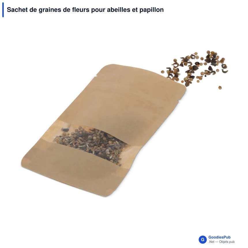 Sachet de graines de fleurs pour abeilles et papillons personnalisable avec logo - 4 g - Image 2