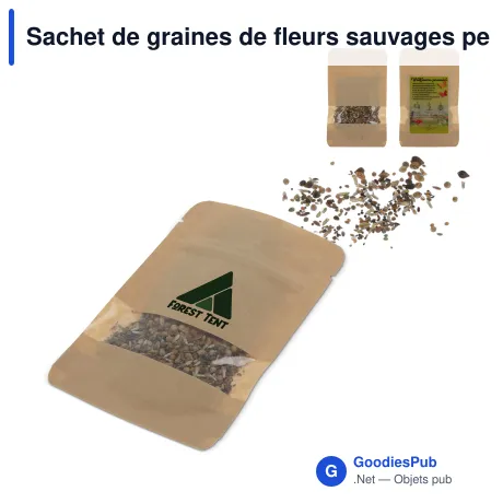 Sachet de graines de fleurs sauvages personnalisable avec logo - 4 g
