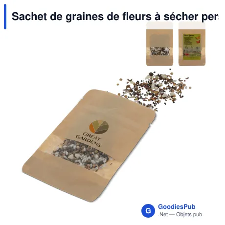 Sachet de graines de fleurs à sécher personnalisable avec logo - 4 g