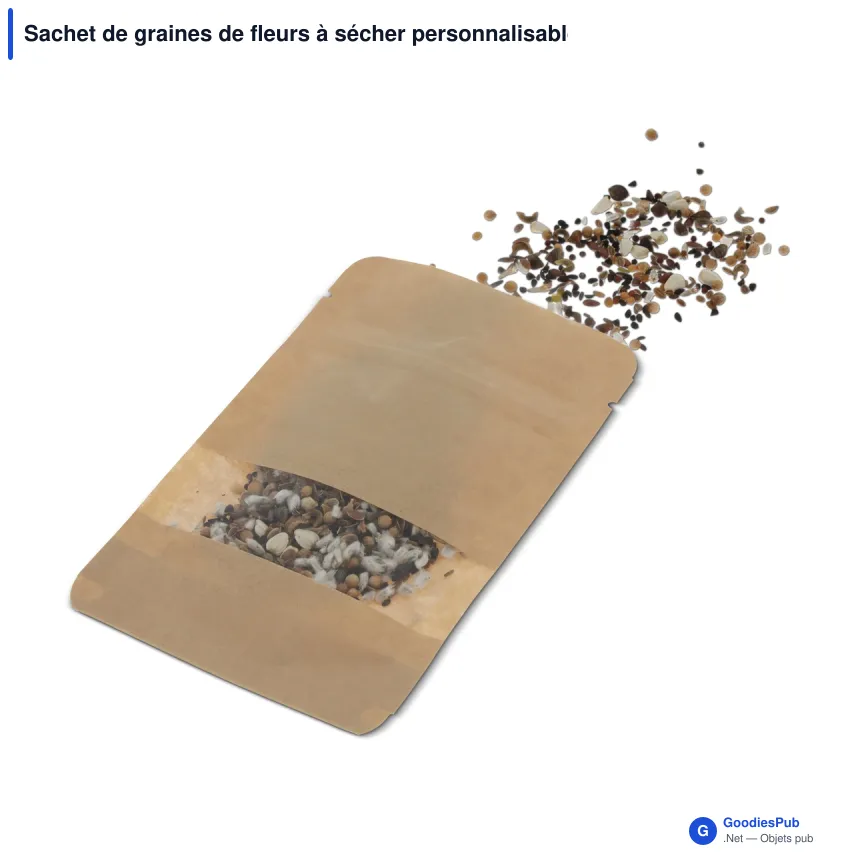 Sachet de graines de fleurs à sécher personnalisable avec logo - 4 g - Image 2