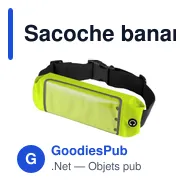 Sacoche banane personnalisable Joy avec logo - Élasthanne - Miniature 1