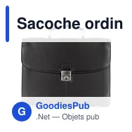 Sacoche ordinateur personnalisable en cuir avec logo - Charles Dickens® - Miniature 1