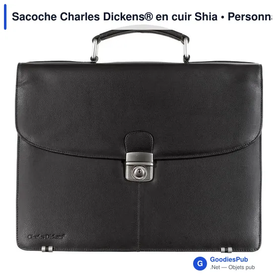 Sacoche ordinateur personnalisable en cuir avec logo - Charles Dickens® - Image 1