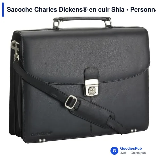 Sacoche ordinateur personnalisable en cuir avec logo - Charles Dickens® - Image 3