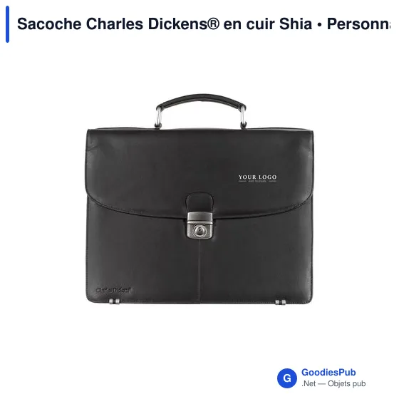 Sacoche ordinateur personnalisable en cuir avec logo - Charles Dickens® - Image 6