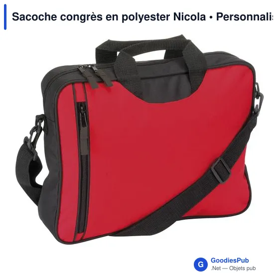 Sacoche congrès personnalisable en polyester avec logo - Nicola - Image 2