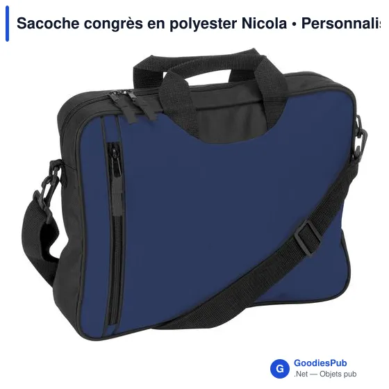 Sacoche congrès personnalisable en polyester avec logo - Nicola - Image 11