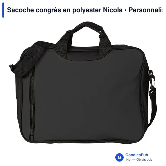 Sacoche congrès personnalisable en polyester avec logo - Nicola - Image 3