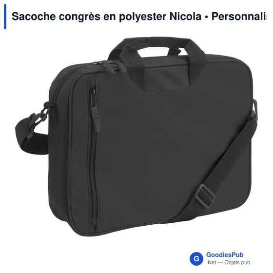 Sacoche congrès personnalisable en polyester avec logo - Nicola - Image 7