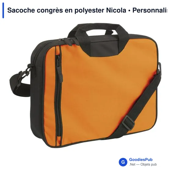 Sacoche congrès personnalisable en polyester avec logo - Nicola - Image 8