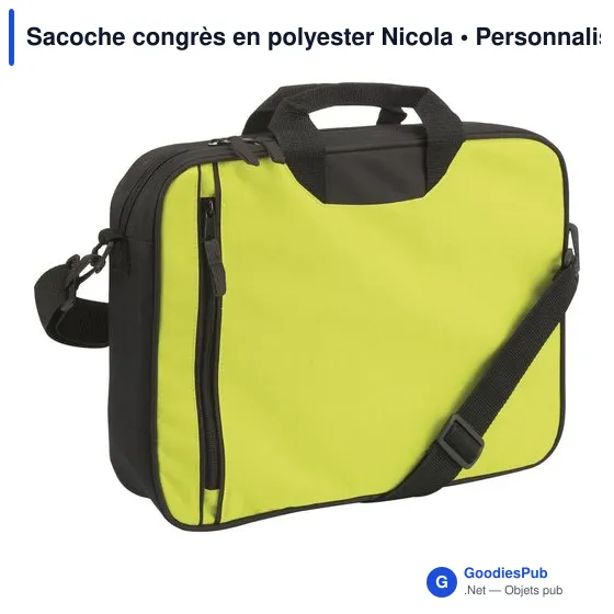 Sacoche congrès personnalisable en polyester avec logo - Nicola - Image 9