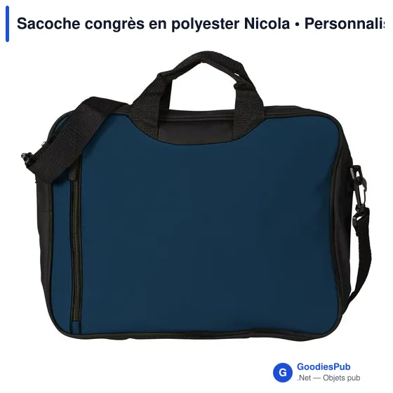 Sacoche congrès personnalisable en polyester avec logo - Nicola - Image 10