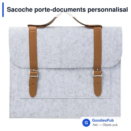 Sacoche porte-documents personnalisable en feutre rPET Amelia avec logo