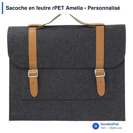 Sacoche porte-documents personnalisable en feutre rPET Amelia avec logo - Image 11