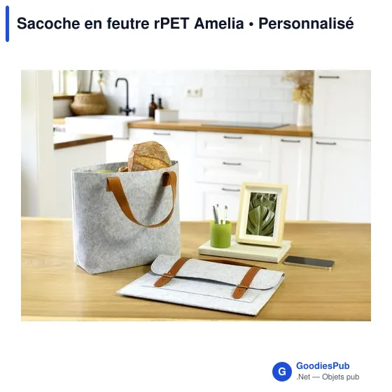 Sacoche porte-documents personnalisable en feutre rPET Amelia avec logo - Image 5