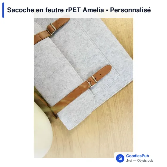 Sacoche porte-documents personnalisable en feutre rPET Amelia avec logo - Image 6
