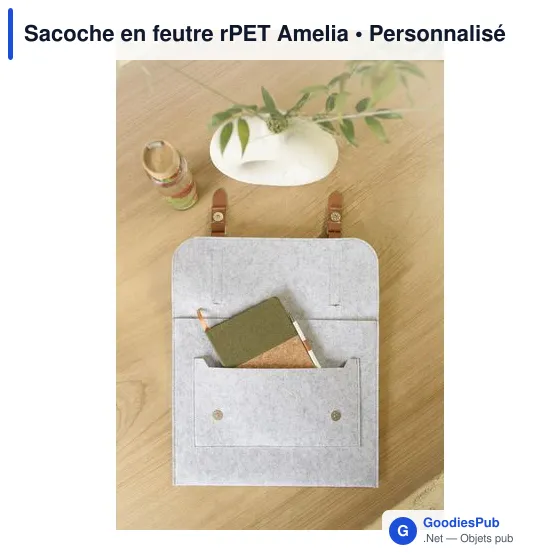 Sacoche porte-documents personnalisable en feutre rPET Amelia avec logo - Image 7