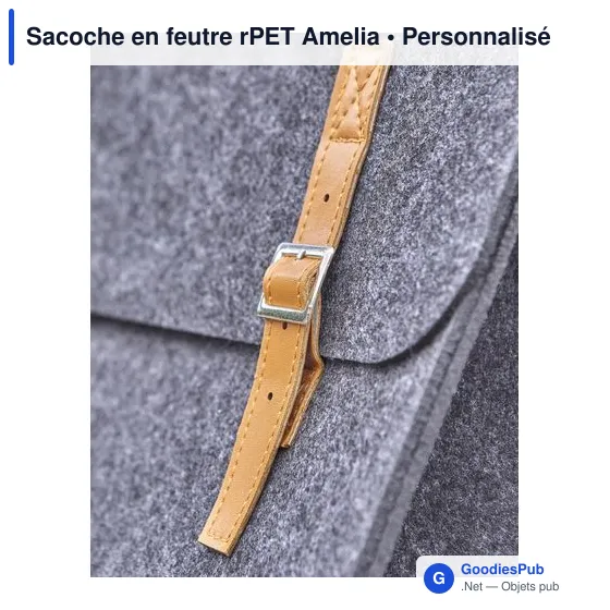 Sacoche porte-documents personnalisable en feutre rPET Amelia avec logo - Image 8
