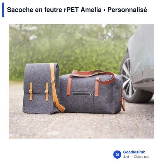 Sacoche porte-documents personnalisable en feutre rPET Amelia avec logo - Image 9