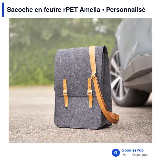 Sacoche porte-documents personnalisable en feutre rPET Amelia avec logo - Image 10
