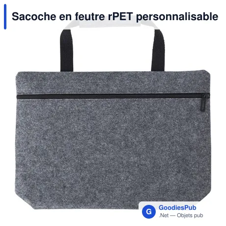 Sacoche en feutre rPET personnalisable avec logo - Scarlett