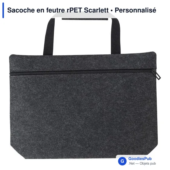 Sacoche en feutre rPET personnalisable avec logo - Scarlett - Image 3