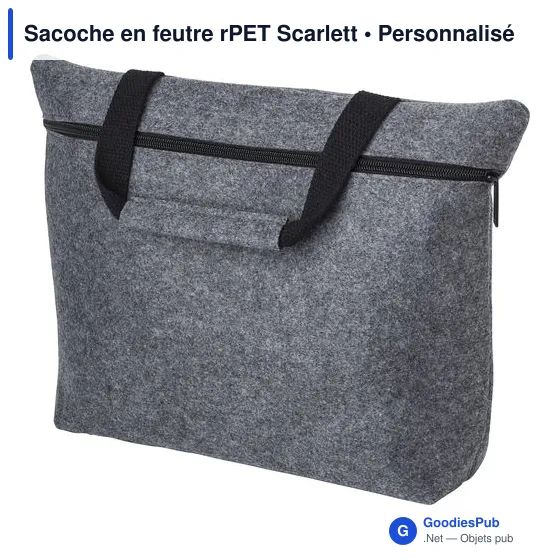 Sacoche en feutre rPET personnalisable avec logo - Scarlett - Image 4
