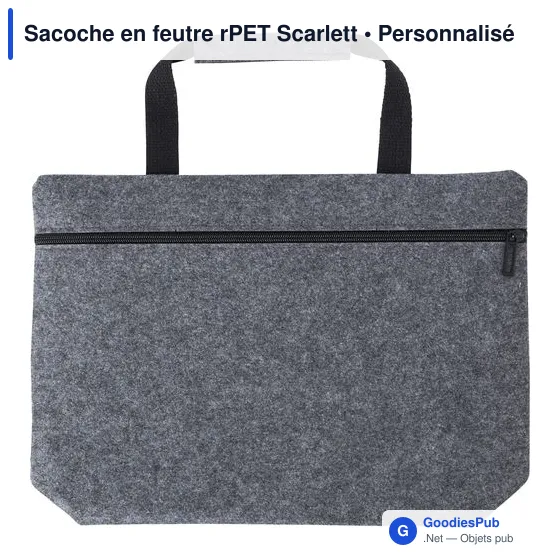 Sacoche en feutre rPET personnalisable avec logo - Scarlett - Image 5