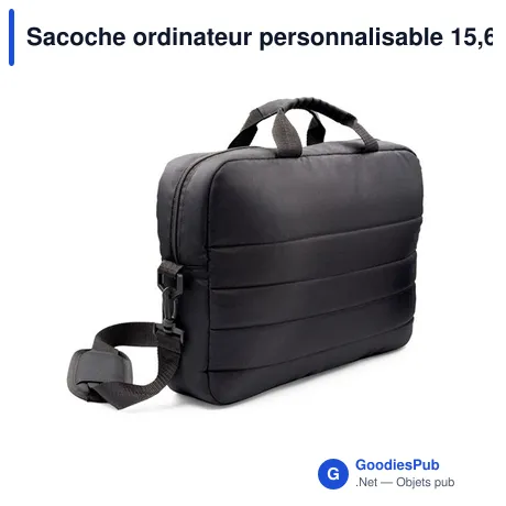 Sacoche ordinateur personnalisable 15,6" avec logo - Aubri