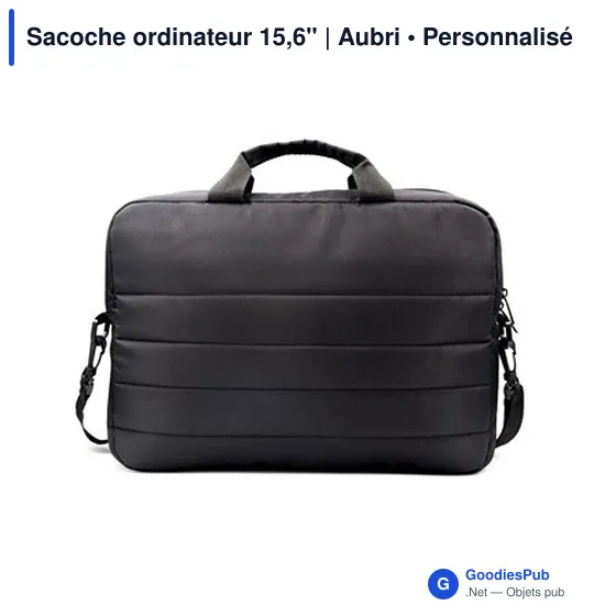 Sacoche ordinateur personnalisable 15,6" avec logo - Aubri - Image 3